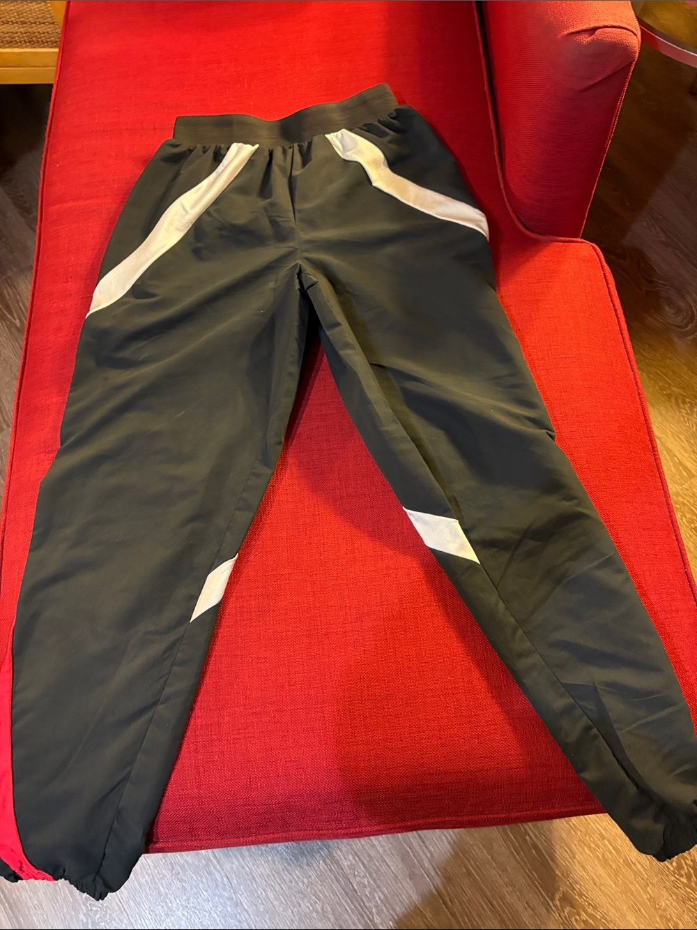Black Dance Jogger Pants with White and Red Accents